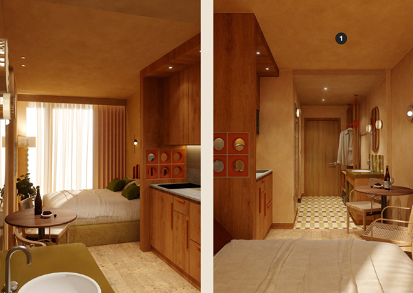 Architectural visualisation of The Wick hotel exterior